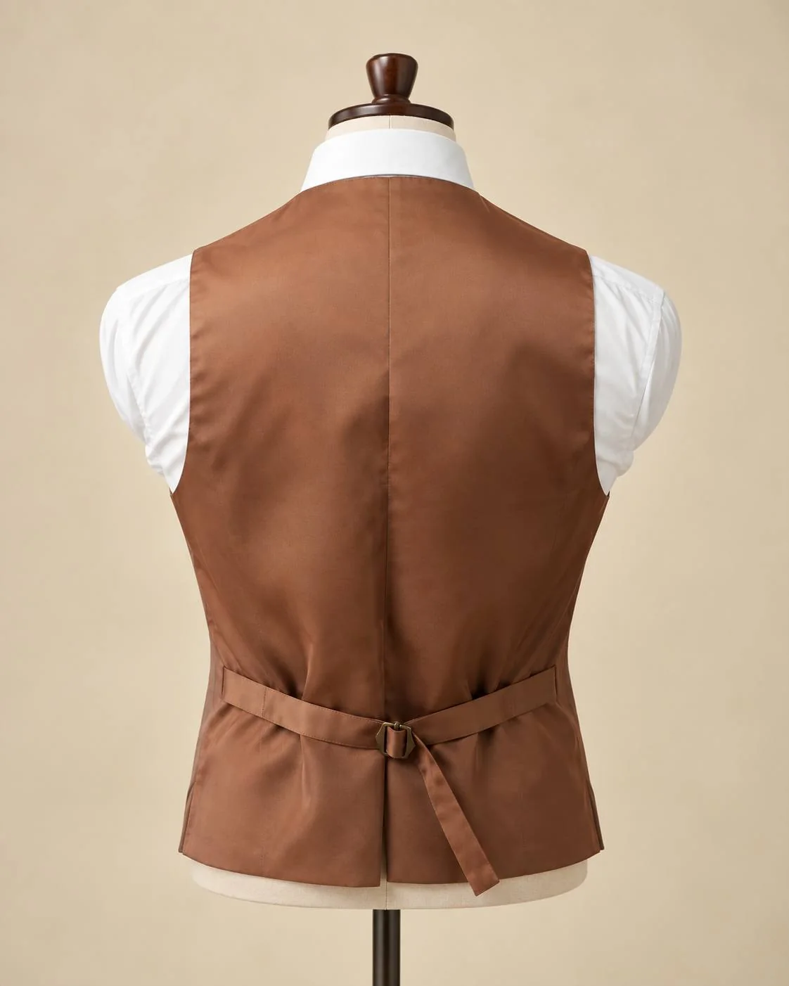 Navy Blue Herringbone Wool Waistcoat – Formal Tweed Vest — image 4