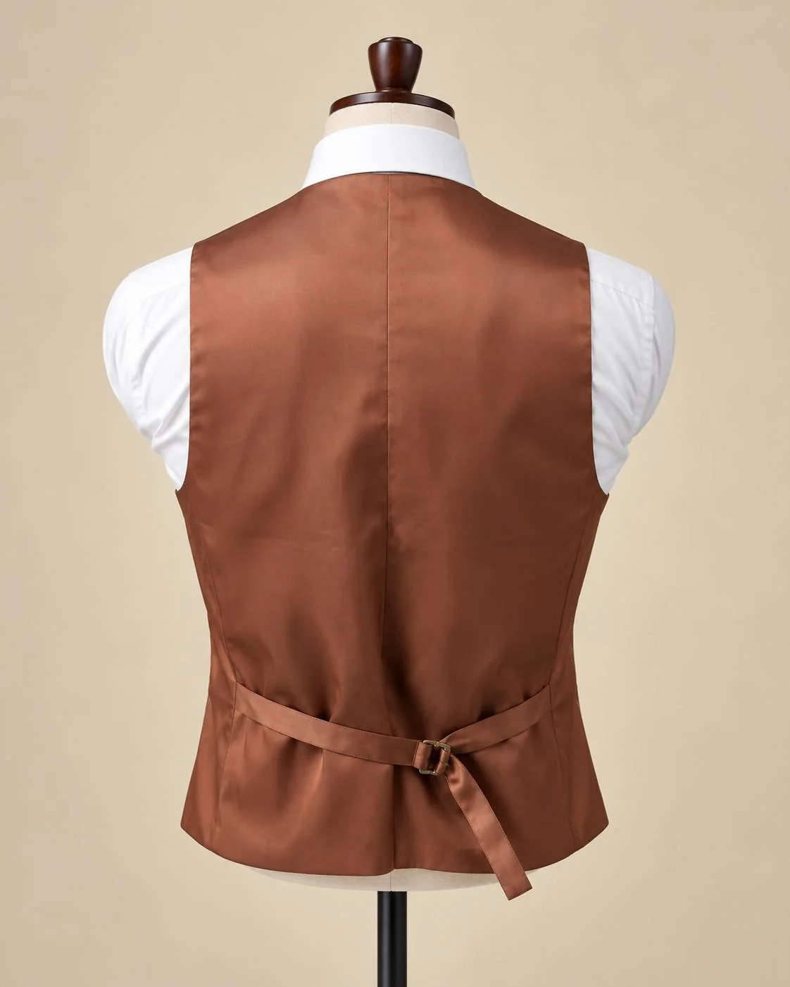 Olive Green Herringbone Wool Waistcoat – Formal Tweed Vest — image 4